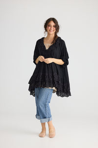 Florizel top. Ebony.
