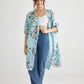 Abigail Floral linen coatdress  Powder Blue.