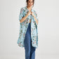 Abigail Floral linen coatdress  Powder Blue.