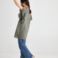 Bella Linen Top. Khaki