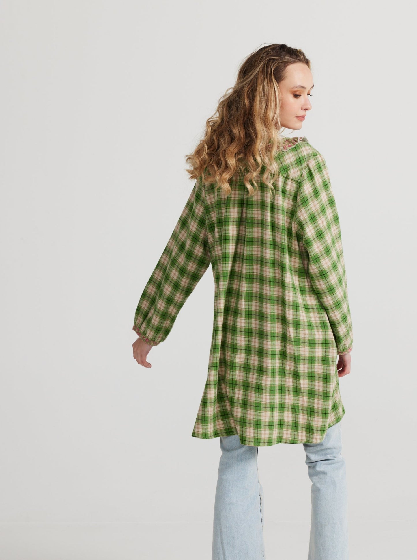 Chelsea dress. Green Plaid