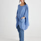 Chloe Linen Top. Denim