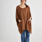 Chloe Linen top . Tobacco