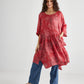 Clarissa linen dress . Red Rose