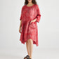 Clarissa linen dress . Red Rose