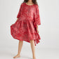 Clarissa linen dress . Red Rose