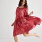 Clarissa linen dress . Red Rose