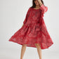 Clarissa linen dress . Red Rose