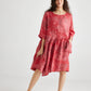 Clarissa linen dress . Red Rose