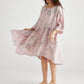 Clarissa linen dress. Pink Tearose Floral