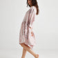 Clarissa linen dress. Pink Tearose Floral