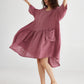Clarissa Linen dress. Rose Pink