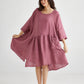 Clarissa Linen dress. Rose Pink