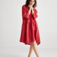 Clarissa linen dress. Red Poppy