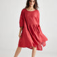 Clarissa linen dress. Red Poppy