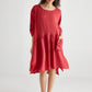 Clarissa linen dress. Red Poppy
