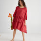Clarissa linen dress. Red Poppy
