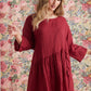 Clarissa Linen dress. Garnet