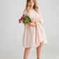 Clarissa Linen dress. Blush Pink