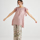 Bella linen ruffle sleeve top. Antique Rose