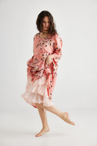 Stella Floral Linen Dress. Shell Pink