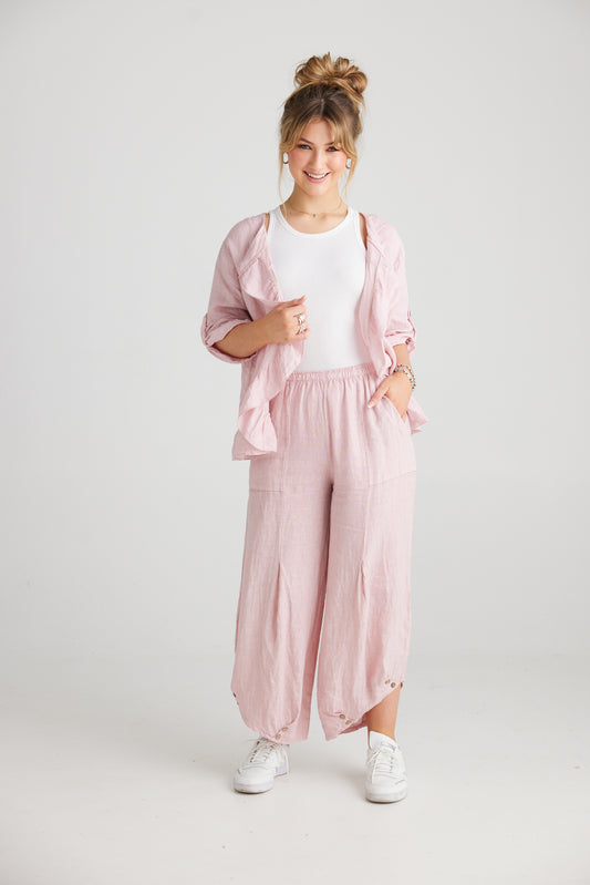 Lulu Linen pants. Dusty Rose