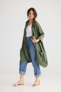Harper Lee Linen jacket. Khaki