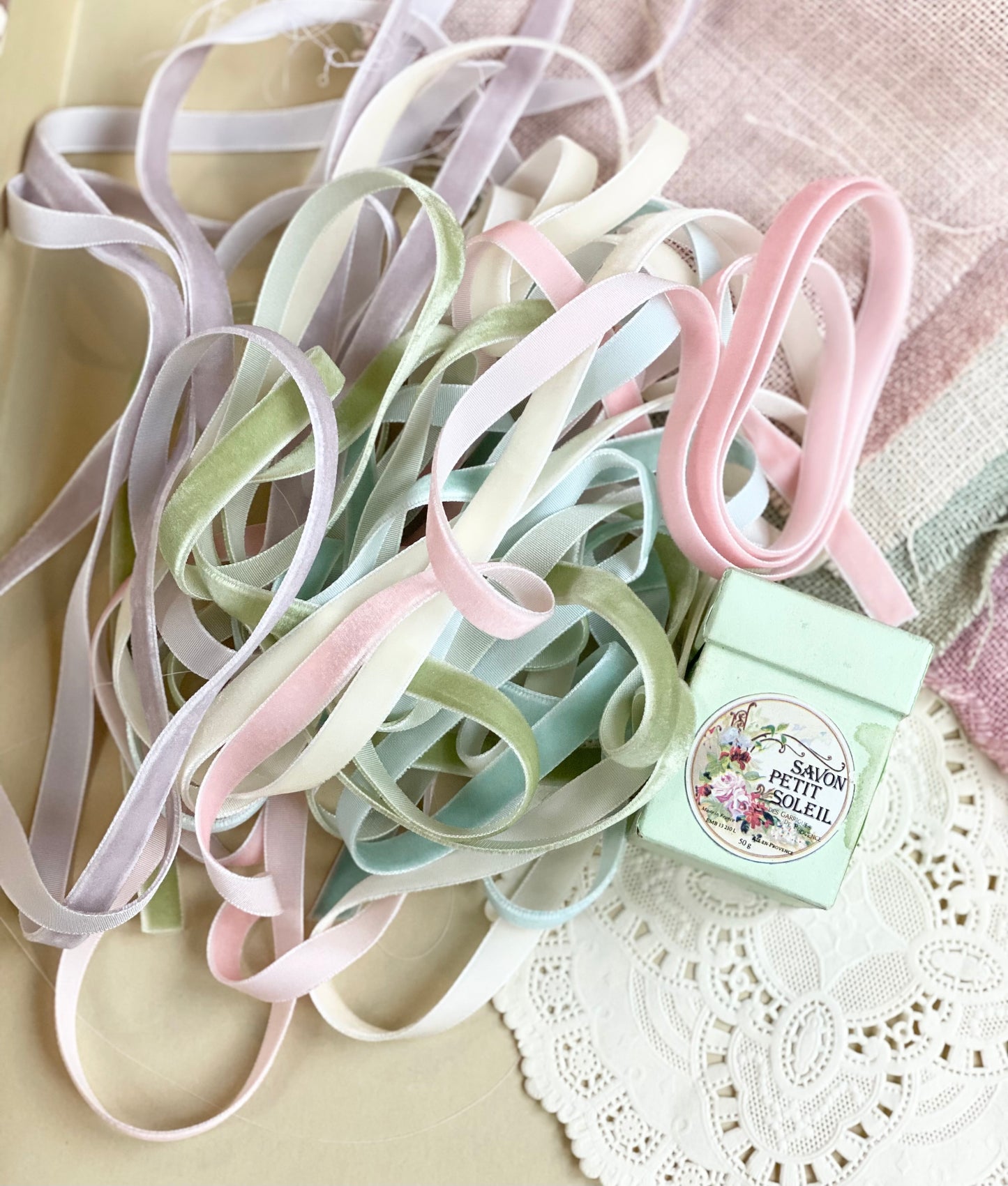 Velvet Ribbon Collection . Pretty Pastels.