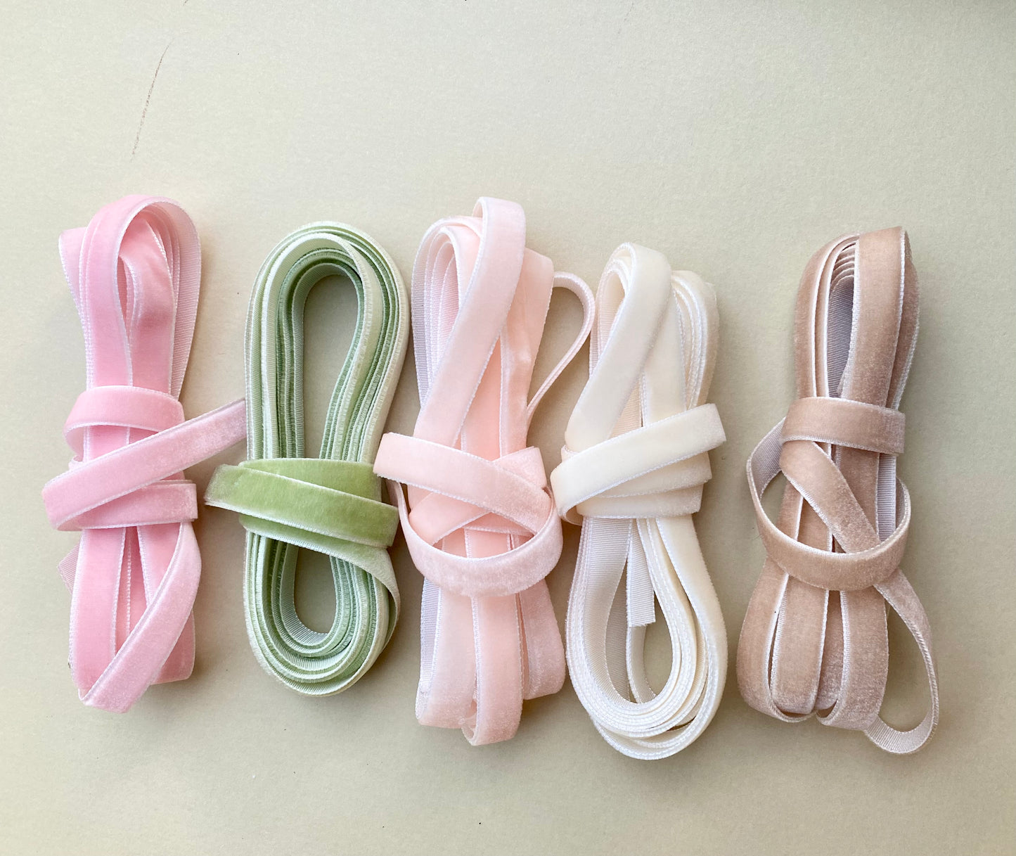 Velvet Ribbon Collection . Pretty Pastels.