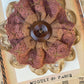 Coffee and Maple Syrup lace flower pin.