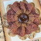 Coffee and Maple Syrup lace flower pin.