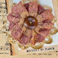 Coffee and Maple Syrup lace flower pin.