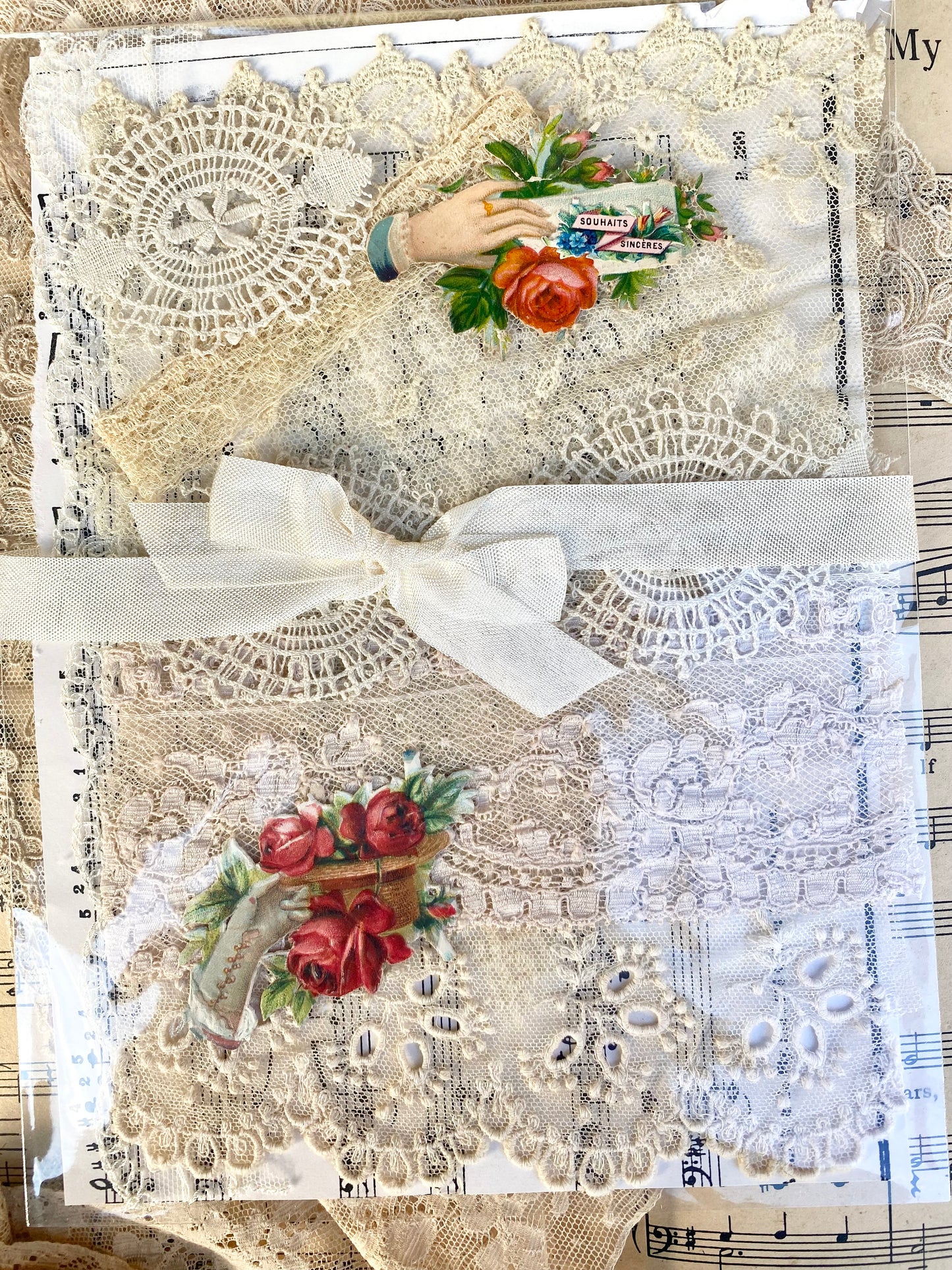 Exquisite antique lace ephemera collection. Scraps & Lace
