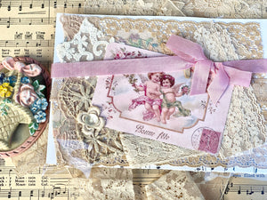 Antique lace ephemera Pack. Angels & lace