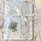 Exquisite antique lace and ephemera collection pack. Basket & lace
