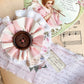 stripe and floral flower brooch.