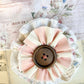 stripe and floral flower brooch.