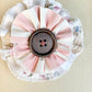 stripe and floral flower brooch.