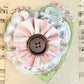 stripe and floral flower brooch.