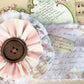 stripe and floral flower brooch.