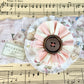 stripe and floral flower brooch.