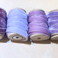 Lavender Palace collection of velvet ribbons on vintage wooden spools