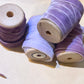 Lavender Palace collection of velvet ribbons on vintage wooden spools
