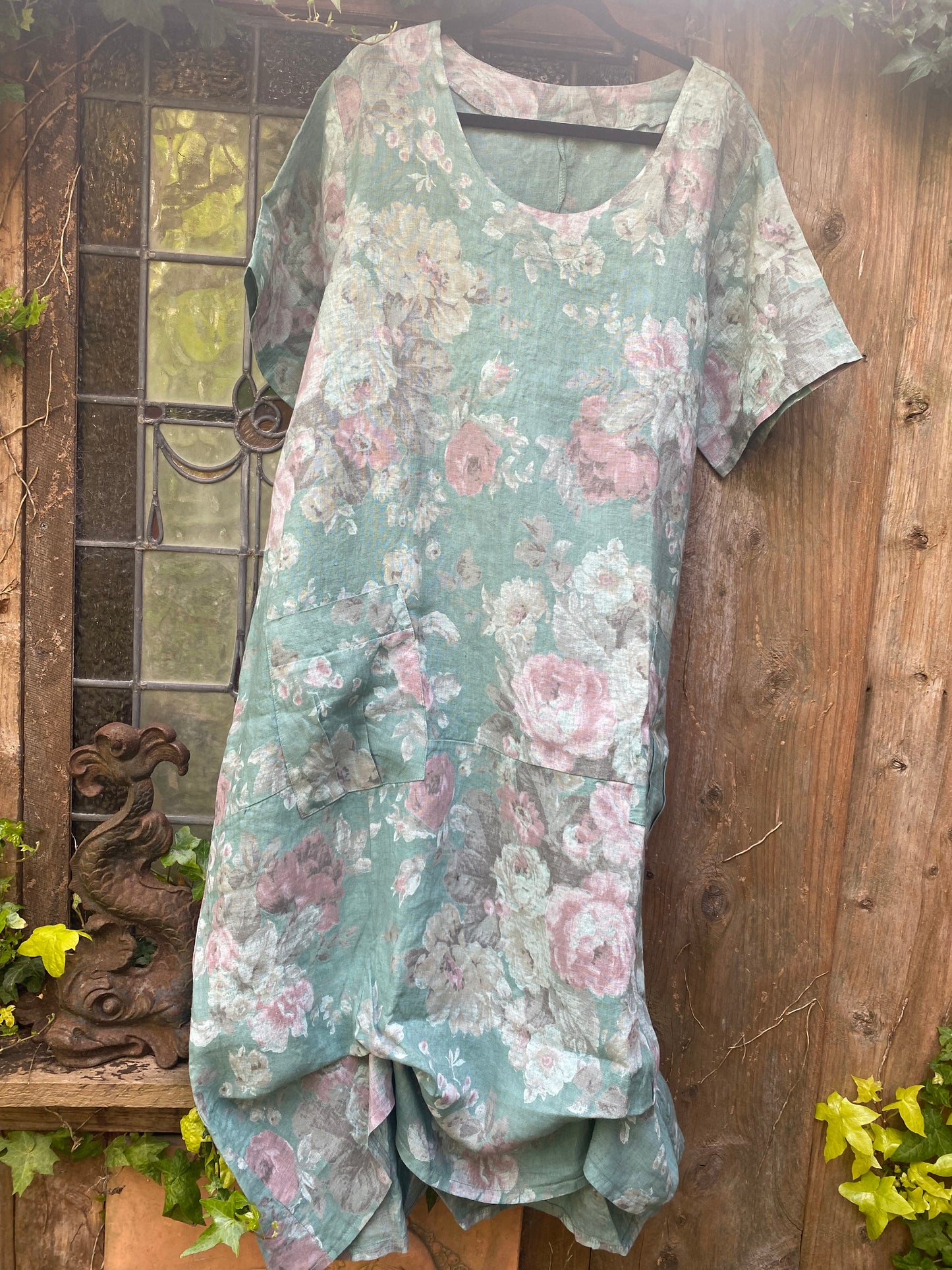 Primavera dress. Floral Teal