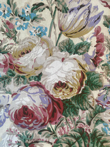 Poetry of Flowers Fabric Collection. Autumn Rose Bouquet.