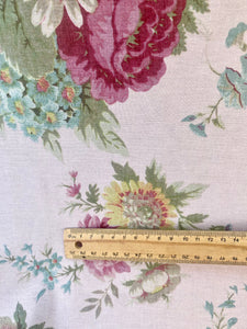 Poetry of Flowers Fabric Collection. Pink Tearose Bouquet.
