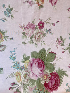 Poetry of Flowers Fabric Collection. Pink Tearose Bouquet.