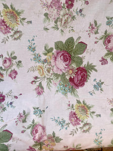 Poetry of Flowers Fabric Collection. Pink Tearose Bouquet.