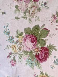 Poetry of Flowers Fabric Collection. Pink Tearose Bouquet.