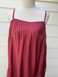 Amelie cotton and lace slip. Cherry